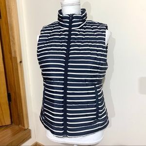 Loft Striped Quilted Puffer Vest NWT